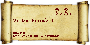 Vinter Kornél névjegykártya