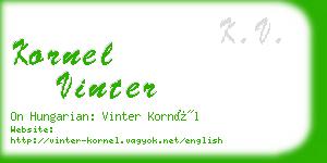 kornel vinter business card